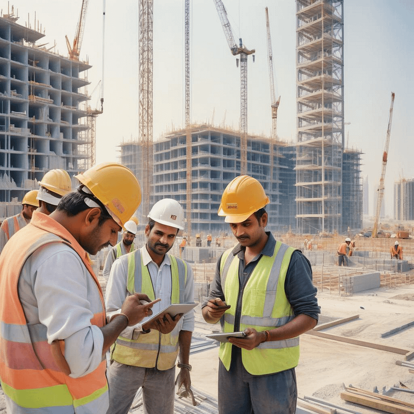 South Asian construction workers on-site in the Middle East contributing to infrastructure projects-1